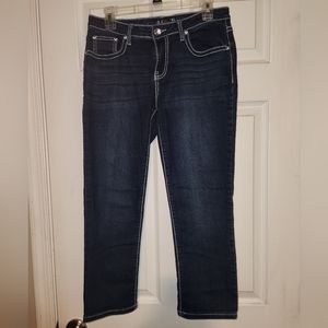 Capri length jeans with bling. Size 8.